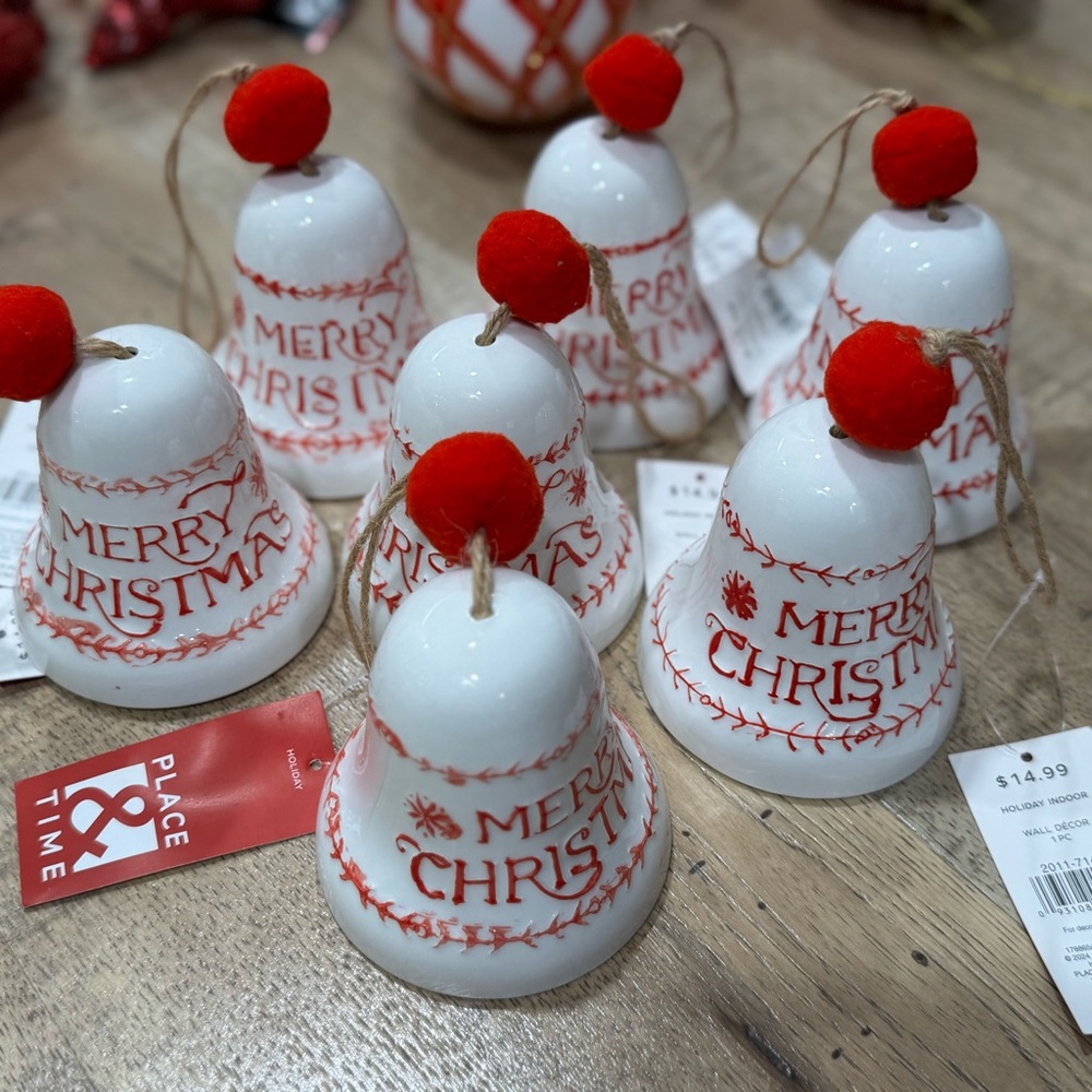 Place and Time ceramic bell Christmas ornaments